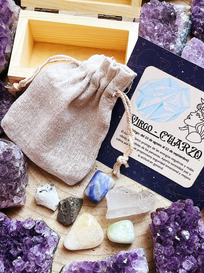 Kit of 6 horoscope stones: Virgo - White Quartz