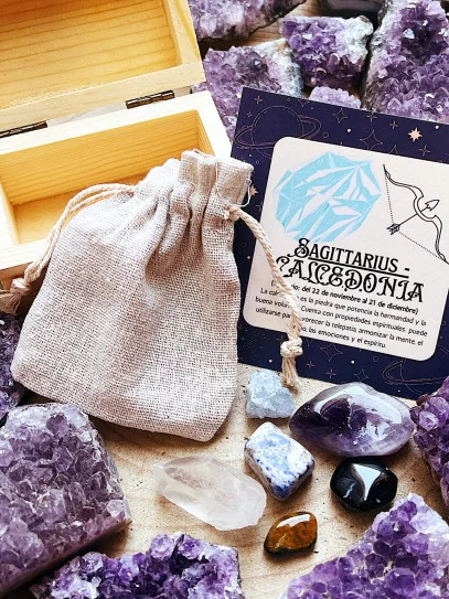 Kit of 6 horoscope stones: Sagittarius - Chalcedony