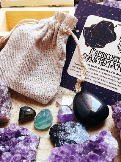 Kit of 6 horoscope stones: Capricorn - Obsidian