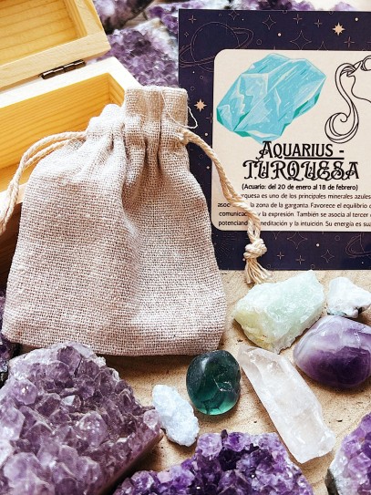 Kit of 6 horoscope stones: Aquarius - Turquoise