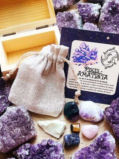 Kit of 6 horoscope stones: Pisces – Amethyst