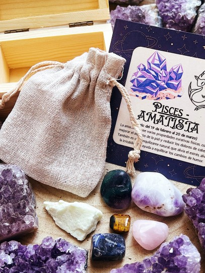 Kit 6 piedras de los horóscopos: Piscis - Amatista