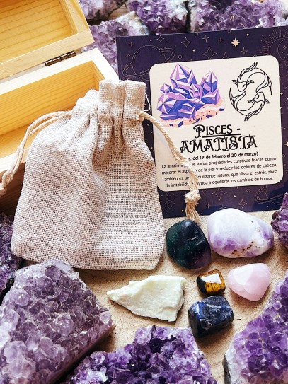 Kit of 6 horoscope stones: Pisces – Amethyst