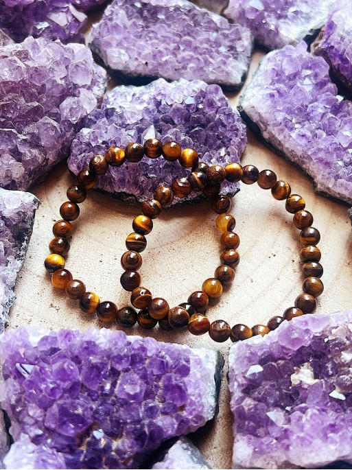 Pulsera 'Asha' de Ojo de Tigre fina 6mm | Protección y suerte