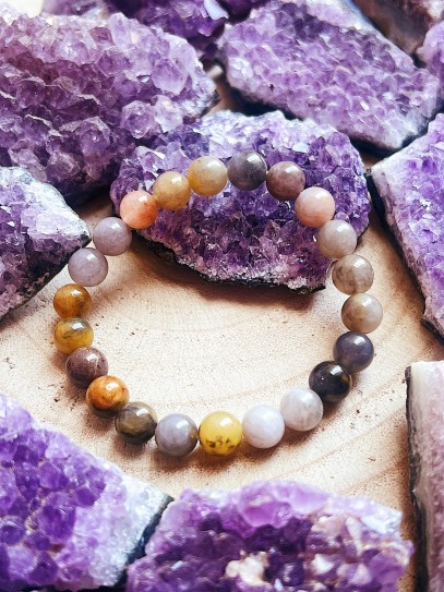 Pulsera 'Asha' de Cuarzo ahumado 8mm | Limpieza y trabajo