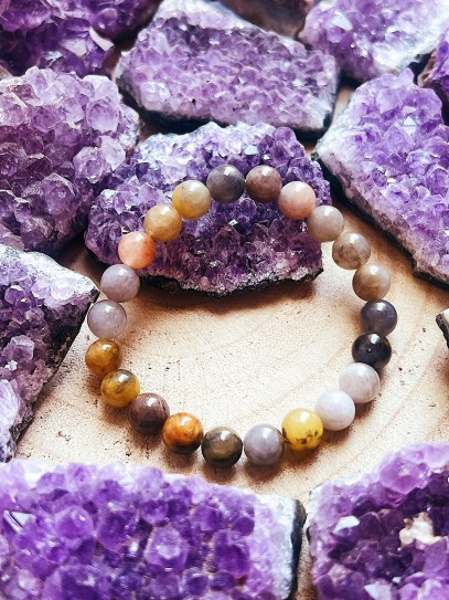 Pulsera 'Asha' de Cuarzo ahumado 8mm | Limpieza y trabajo