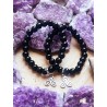 Black Onyx 'Asha' bracelet with Trisquel 8mm | Protection and evil eye