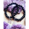 Black Onyx 'Asha' bracelet with Trisquel 8mm | Protection and evil eye