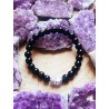 Pulsera 'Asha' de Ónix negro con Buda 8mm | Protección y mal de ojo