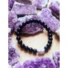Pulsera 'Asha' de Ónix negro con Buda 8mm | Protección y mal de ojo