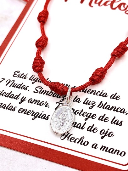Pulsera de los 7 nudos de protección y Virgen de la Milagrosa