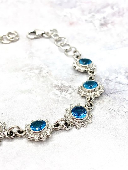 Blue Topaz 'Sun' bracelet | Good luck
