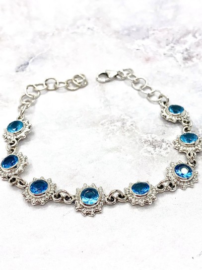 Blue Topaz 'Sun' bracelet | Good luck