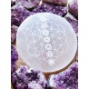 Selenite Plate with engraved the 7 Chakras