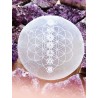 Selenite Plate with engraved the 7 Chakras