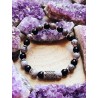 Polsera 'Thor' d'Obsidiana nevada i Ònix negre 8mm | Protecció