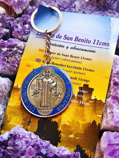 Saint Benedict Medal Keychain: blue health