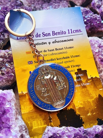 Saint Benedict Medal Keychain: blue health
