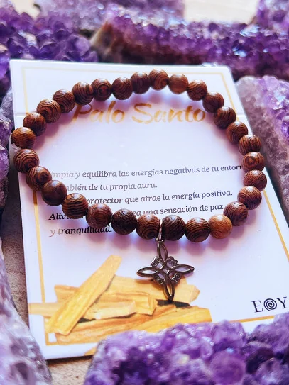 Pulsera de Palo Santo y Nudo de Bruja