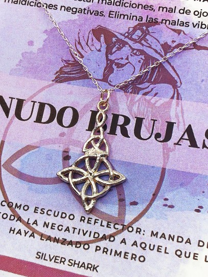 Witches Knot and Triskelion 'Angus' necklace in antique silver