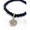 Pulsera 'Elly' de Tetragramatón y Ónix negro 6mm | Protección
