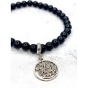 Pulsera 'Elly' de Tetragramatón y Ónix negro 6mm | Protección