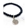 Pulsera 'Elly' de Tetragramatón y Ónix negro 6mm | Protección