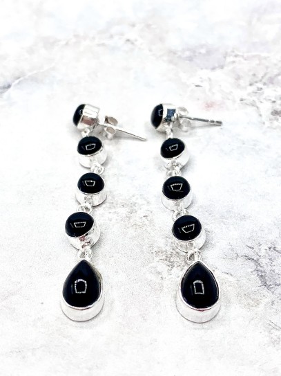 Pendientes 'Iniya' de Ónix negro
