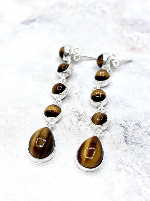 Pendientes 'Iniya' de Ojo de Tigre