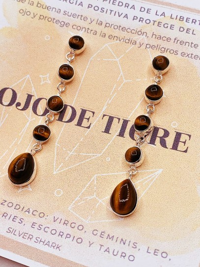 Pendientes 'Iniya' de Ojo de Tigre