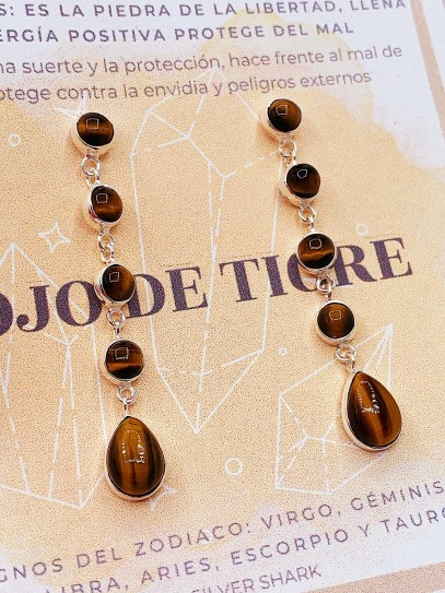 Pendientes 'Iniya' de Ojo de Tigre