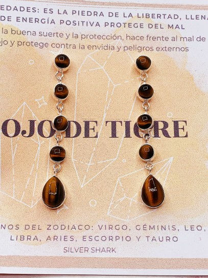 Pendientes 'Iniya' de Ojo de Tigre