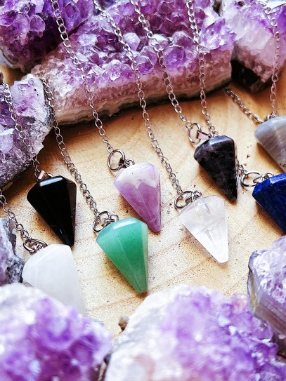 Péndulo curativo de Reiki de minerales
