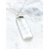 Colgante de Selenita en bruto de plata | Limpieza y protección
