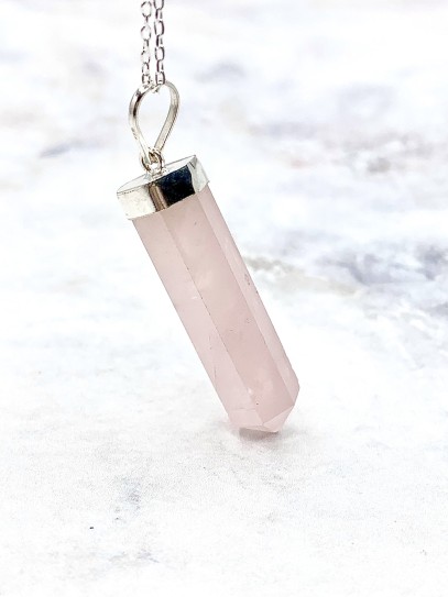 Collar punta de Cuarzo rosa | Amor
