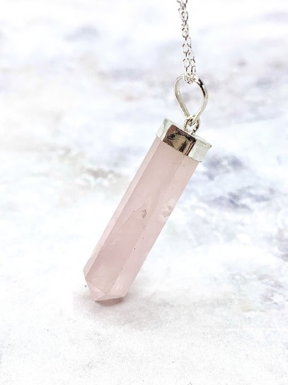 Collar punta de Cuarzo rosa | Amor