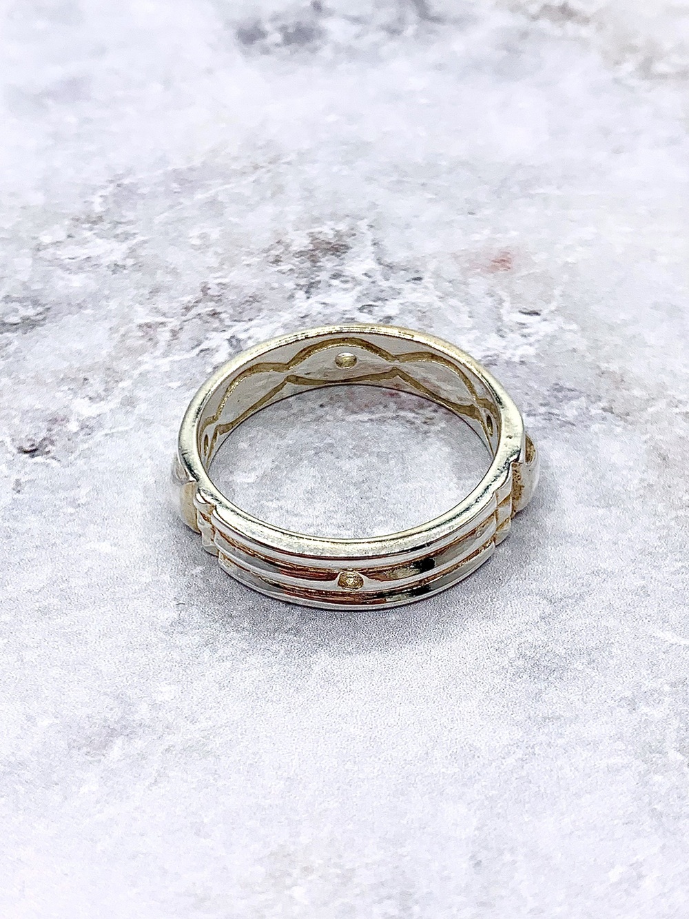 Marrone di Tigre Occhio Gemma 925 Argento Sterling Protezione Anello