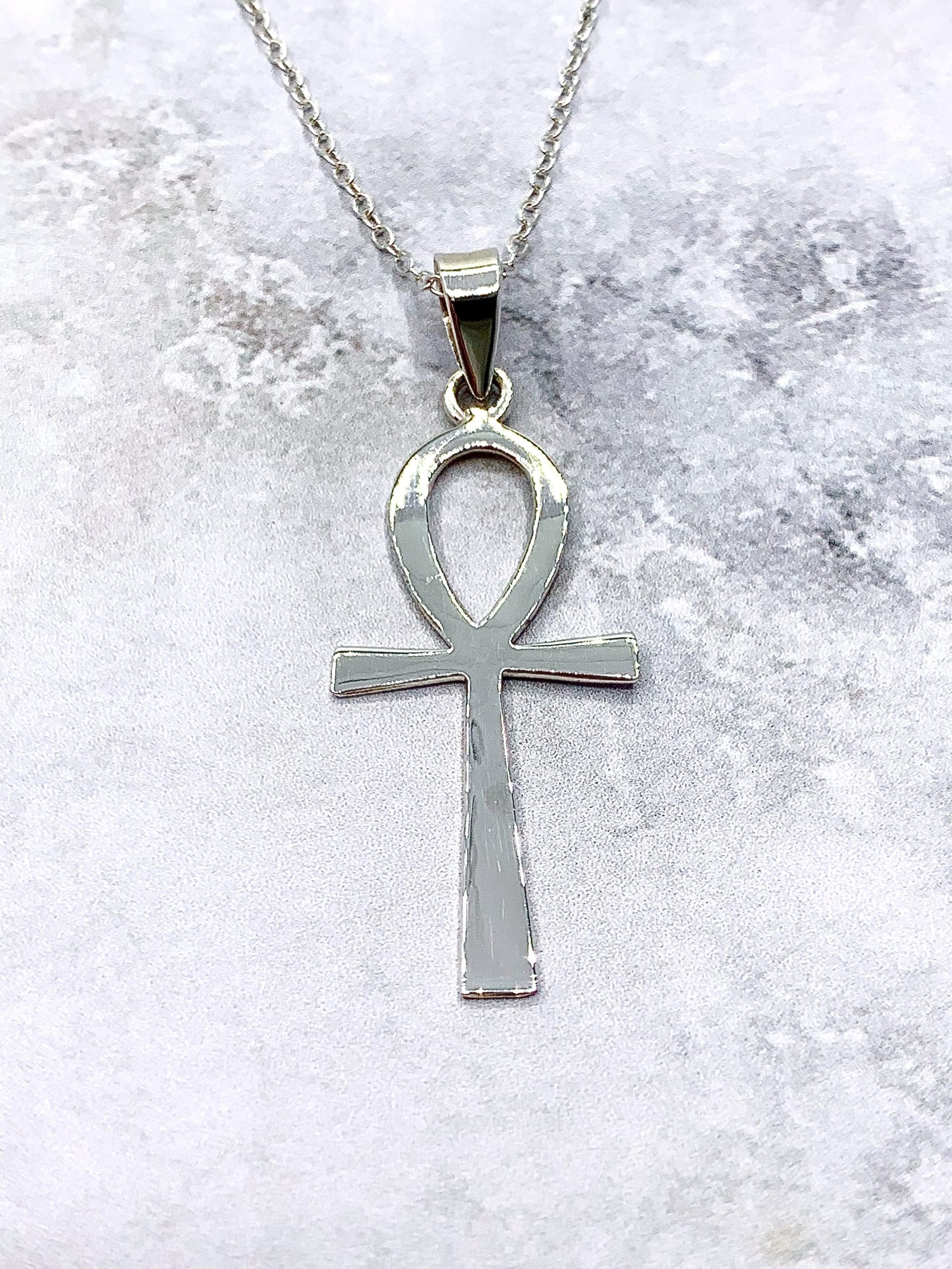 Egyptian Ankh Cross Necklace Pendant Mens Women 925 Sterling Silver –  Aurora Tears